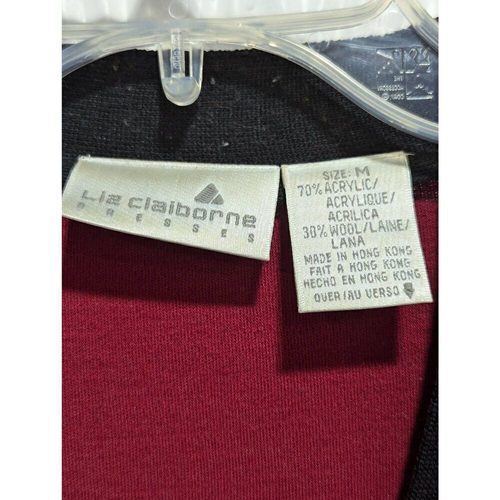 Liz Claiborne Women's Burgundy Acrylic Wool Sweater & Knit Skirt Set Medium - Picture 4 of 9